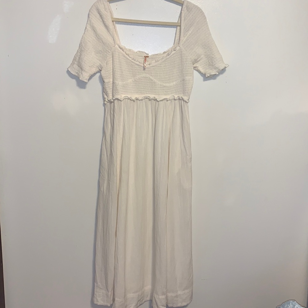 Free People Cottagecore Coastal Prairiecore boho slub Cotton Maxi - Picture 6 of 15